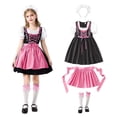 thumbnail image 2 of WRKEKC Girls Costume Dress Set Long Sleeve Vintage Maid Apron Puff Sleeve Stage Performance Gown for 3-11 Years, 2 of 8