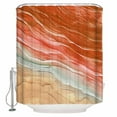 thumbnail image 2 of Burnt Orange Ombre Coastal Bathroom Curtain 72 Inch Shower Stall Curtain with Hooks, Summer Nautical Beach Ocean Seaside Waterproof Polyester Bath Curtain Washable Bathtub Curtain 36''x 72'', 2 of 6