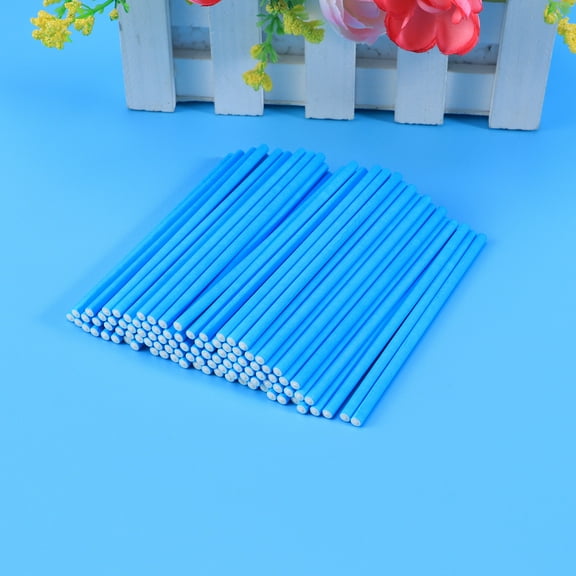 Raindrops Blue Paper Cake Sticks for Lollipop Making Sturdy and Long Lasting 100pcs