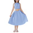 thumbnail image 4 of Économies d'Été en Liquidation! WRKEKC Robes d'Été pour Filles, Robe Décontractée pour Filles, Justaucorps Ajusté à Manches Longues et Col Rond pour Filles 9 Ans, 4 of 4