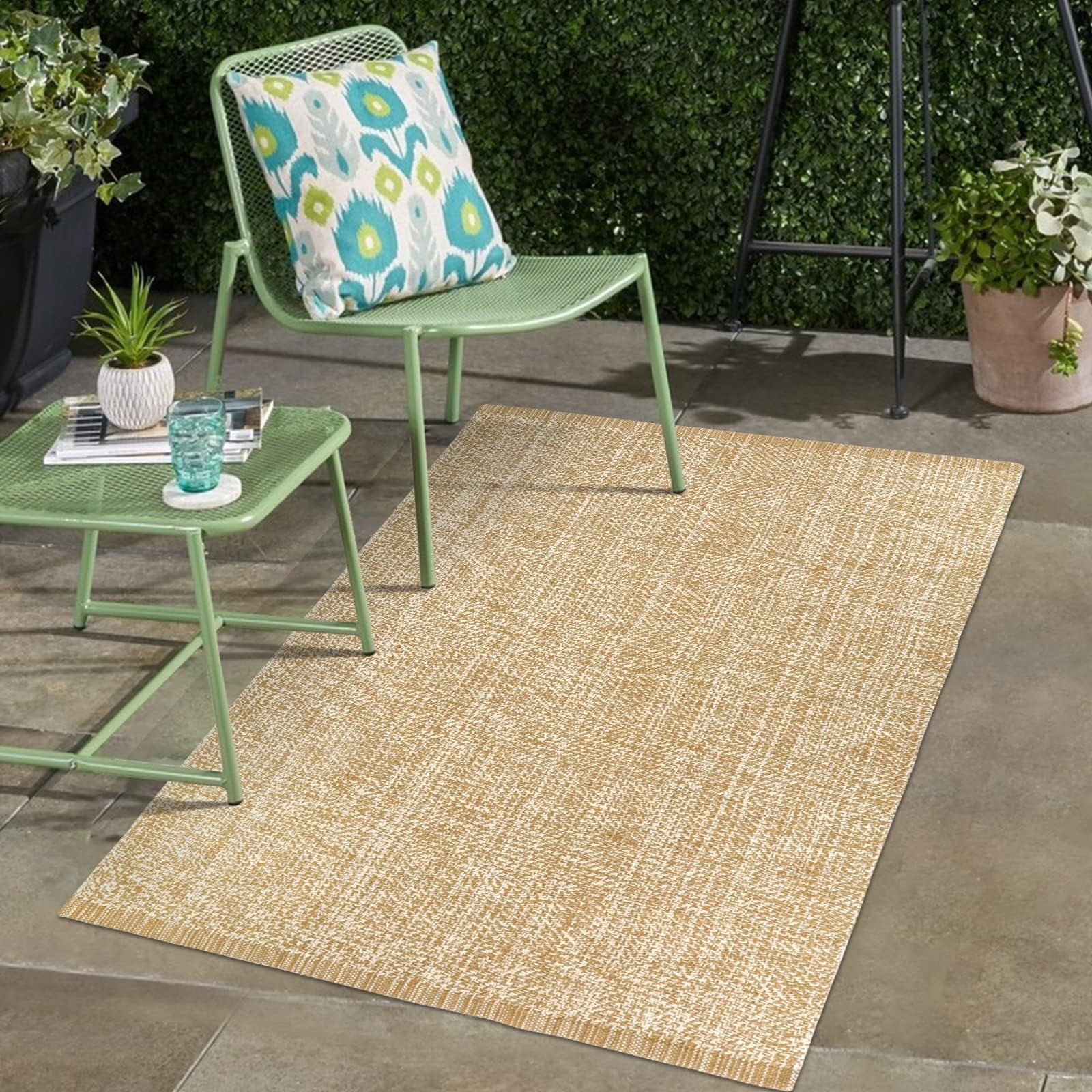 SUNDEREY 3'x5' Washable Bedroom Rugs,Area Rug,3x5ft Bohemian Kitchen Rug, Cotton Woven Entryway Rug, Modern Braided Door Mat,Stain Resistant Boho Rug Low-Pile Throw Rug for ‎Dining Room Office,Khaki