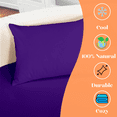 thumbnail image 4 of KOMFIT 800 TC 100% Egyptian Cotton Round Bed Sheet Set Soft and Smooth 4 Piece Set 96" Diamete&nbsp;Fits Upto 12" Deep PocketDurable & Easy Washable ( Purple ), 4 of 5