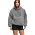 thumbnail image 2 of Cat Hoodie with Pouch Kangaroo Pouch Hoodie for Dogs Cats Pet Long Sleeve Hooded Pullover Animal Holder Sweatshirt Light Gray 2XL, 2 of 3