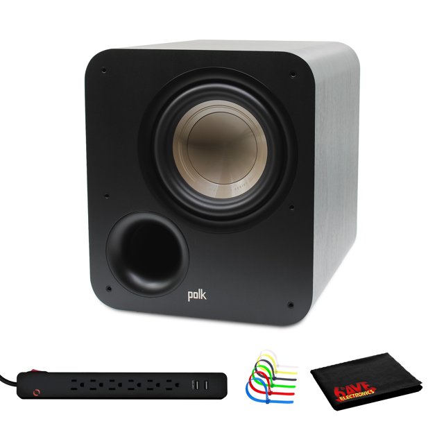 Polk Audio Signature Elite ES8 8" 100W Subwoofer Bundle Including: Surge Protector, Cable Ties, Fiber Cloth