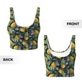 thumbnail image 6 of Uemuo Hand Drawn Citrus Fruits Elegant Lemons Pattern Women's Sports Bra - High Impact Support, Breathable, and Comfortable Athletic Bra for Running, Yoga, and Workouts, 6 of 9