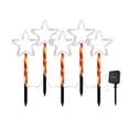 thumbnail image 4 of AZXY Christmas Solar Stake Lights, 5-Pack Star LED Pathway Lights, 6.56 FT Length Waterproof Auto On Off Solar Christmas Decorations, Outdoor Garden Landscape Lighting for Lawn Patio Walkway Yard, 4 of 7