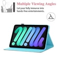 thumbnail image 5 of iPad Mini 6 Case, Mini 6 Cover 2021(8.3 inch), Allytech Premium PU Leather Flip Stand Wallet Protective Case with Pencil/Card Slot Kids Women Case for iPad Mini 6th Gen 2021(A2568/A2569), Blue Marble, 5 of 7