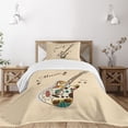 thumbnail image 3 of Ambesonne Guitar Quilted Bedspread Set 2 Pcs, Abstract Funk Instrument, Twin Size, Sand Brown Multicolor, 3 of 6