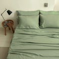 thumbnail image 6 of Simple&Opulence 100% Linen Sheet Set Solid Color- 6 Pcs Washed French Flax Bed Sheets (1 Flat Sheet, 1 Fitted Sheet, 4 Pillowcases) - Breathable Home Collection (Basic Sage Green, Queen), 6 of 8