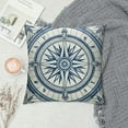 thumbnail image 2 of COMIO Nautical Compass Throw Pillow Cover, Navy Blue Geometric Grid Decorative Pillow Cover for Sofa Bed, Coastal Sailing Theme Pillow Cover, Ocean Theme Rudder Decor Cushion Case, 2 of 5