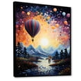 thumbnail image 2 of Designart "Heavenly Bliss Of Hot Air Balloon I" Hot Air Balloon Floater Framed Canvas Wall Art, 2 of 5