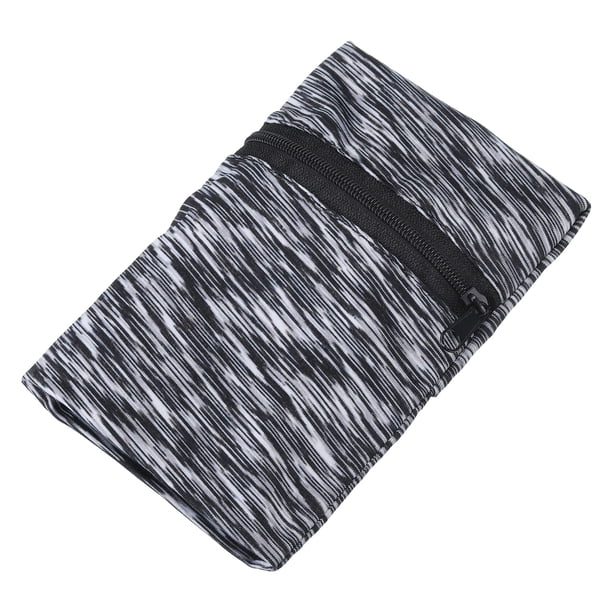 Uxcell 6" x 4" Bolsa de muñeca Cartera de muñeca Cartera de pulsera deportiva con bolsillo con cremallera Gris oscuro