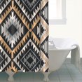 thumbnail image 4 of Brown Geometric Triangle Diamond Pattern Shower Curtain 84"x72" ,Bathroom Decorative Shower Curtains Set with 12 Hooks,Modern Waterproof Washable Shower Curtain, 4 of 6