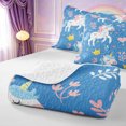 thumbnail image 4 of Manfei Kawaii Unicorn Twin Quilt Set 2 Pieces,Dreamy Princess Twin Coverlet Set,1 Bedspread and 1 Pillowcase, 4 of 7