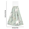 thumbnail image 2 of Haosy 2 Pack Kitchen Wash Cloths with Hanging Loops Absorbent Absorbent Quick Drying Hand Towels, White Horses and Flower, 2 of 7