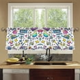 thumbnail image 4 of Yayeee Kitchen Curtains Tier Set of 2 Light Filtering 57"x24" Over Sink Window Panels, Blue Doodle Pattern, 4 of 7
