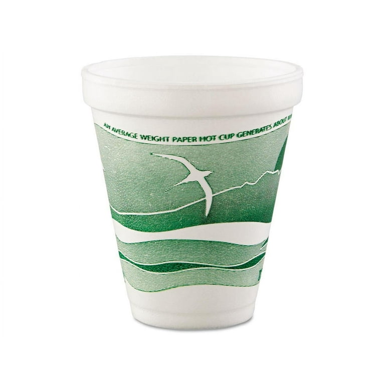 Horizon Hot/Cold Foam Drinking Cups, 12 oz, Green/White, 25/Bag, 40 Bags/Carton