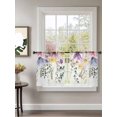 thumbnail image 2 of Sheer Curtains 54 Inch Length 2 Panels Set for Kitchen, Wild Flowers Semi Sheer Curtains for Windows, Farmhouse Country Floral Leaf Plant Voile Window Treatments Rod Pocket Curtain, 2 of 7
