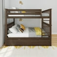 thumbnail image 2 of Full Over Full Bunk Bed With Trundle Bed, Walnut, 2 of 13