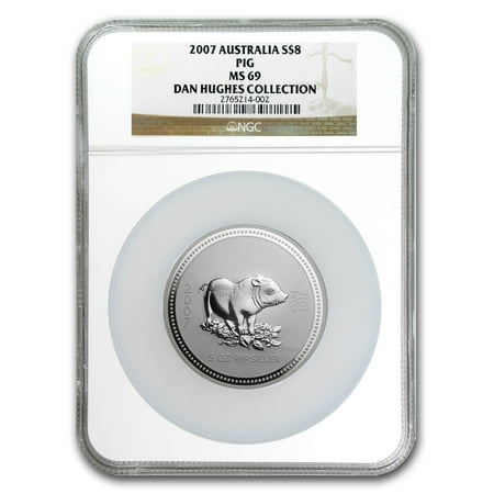 2007 Australia 5 oz Silver Year of the Pig MS-69 NGC