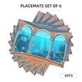 thumbnail image 3 of Placemats Set of 6, Underwater Aquarium Arches Place mats for Dining Table Indoor/Outdoor, Cute Heat Resistant Washable Table Mats(18" x 12"), 3 of 8
