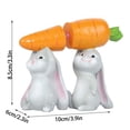 thumbnail image 3 of Uuiauoio Easter Decorations - 2 pcs Easter Bunny Decor Spring Decorations Resin Rabbits Statues with Carrot for Home Tabletop Centerpiece Indoor Gifts, 3 of 6