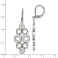 thumbnail image 4 of Chisel Stainless Steel Polished with Preciosa Crystal Circles Dangle Leverback Earrings - 46.5mm, 4 of 6