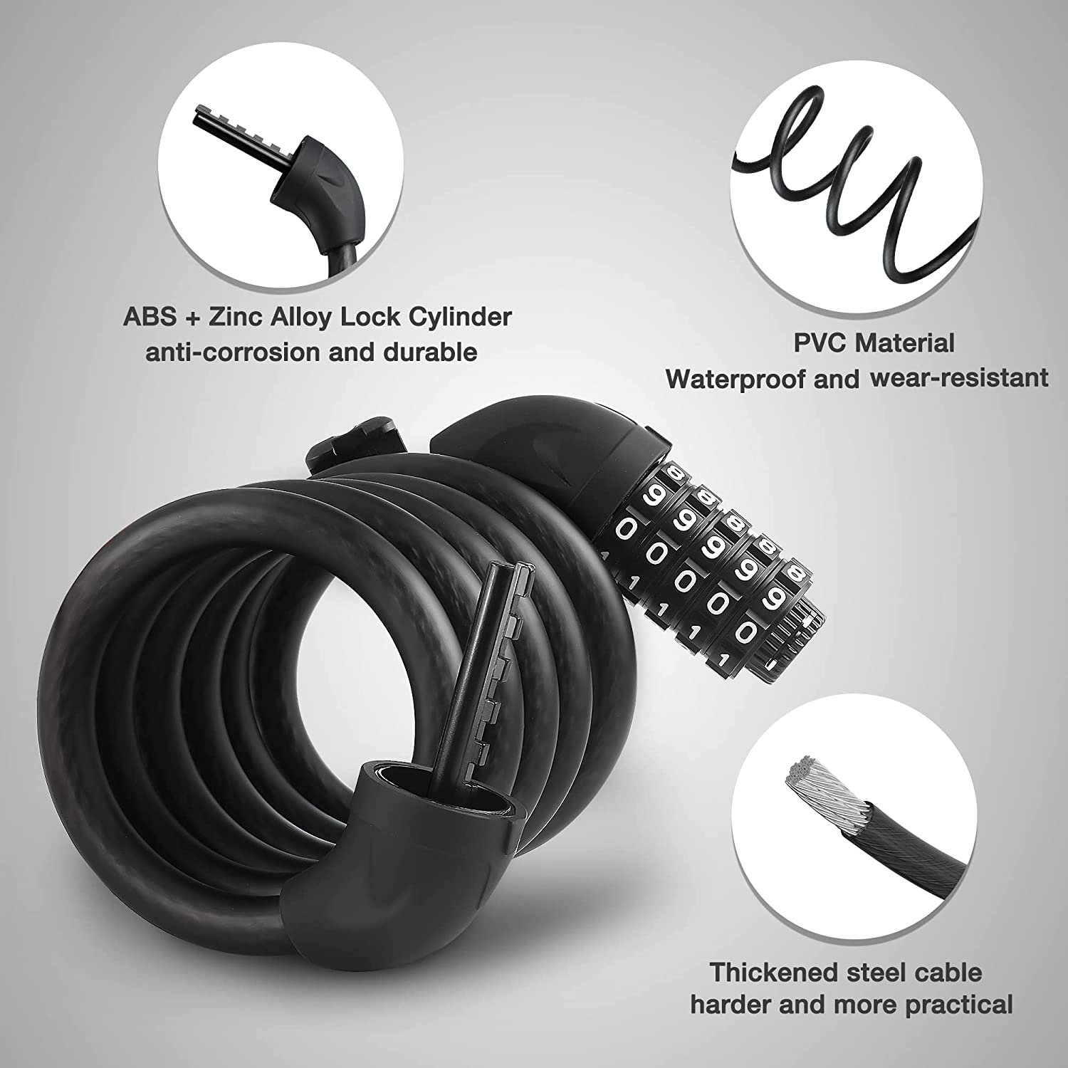 ValueMax 5 Ft Cable Bike Lock with Combination photo 2