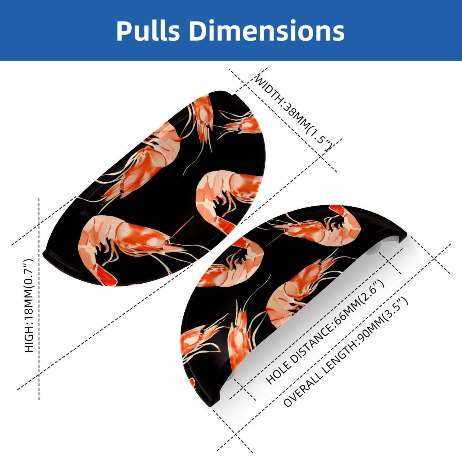 PhooArto 6 Pcs Cup Drawer Pulls, Shrimp Pattern Sea Food Shell Shape Handles Cabinet Knobs for Dresser Cupboard Closet Wardrobe with Screws