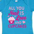 thumbnail image 4 of Inktastic Valentines Day All you Need is Love and Cupcakes Boys or Girls Baby Bodysuit, 4 of 5