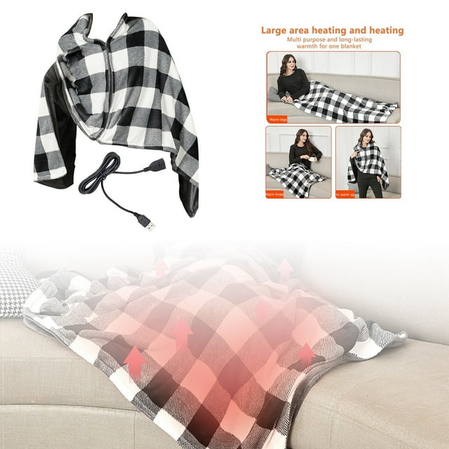 Versatile Flannel Heated Blanket for Home and Travel Comfort