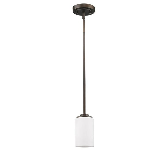 Addison 1-Light Oil-Rubbed Bronze Pendant With Etched Glass Shade