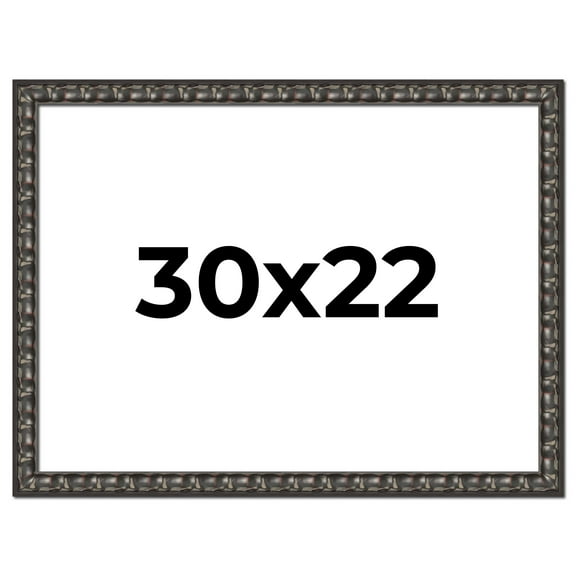 30x22 Frame Black-Brown Medieval Solid Wood Picture Frame | 1.5 Inch Moulding Width | Gotham