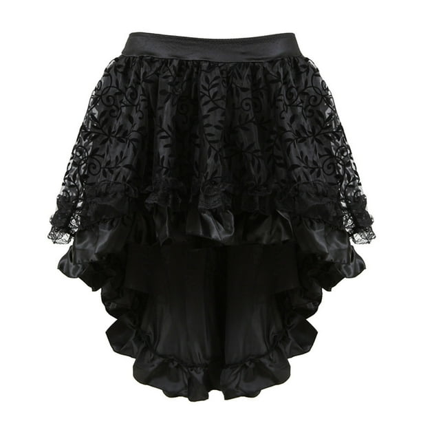 Falda de malla punk Odeerbi Disfraz de cosplay Faldas de Baile Pirata Góticas Retro Atuendos para chica Talla S