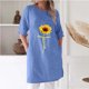 thumbnail image 2 of Vestido Sexy para las Mujeres con Cuello en V Impreso Suelto de Algodón Vestido Midi, Vestido Casual de las Mujeres, 2 of 4