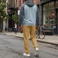 thumbnail image 4 of Delconic Mens Fleece Lined Hoodie and Straight Leg Pants Set Relaxed Fit Zip Front Long Sleeve Casual Two Piece Tracksuit Light Gray XL, 4 of 5