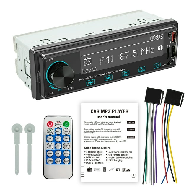 TFixol Single Din Car Stereo Receptor 1 Din Reproductor de MP3 TFixol jugador de coche