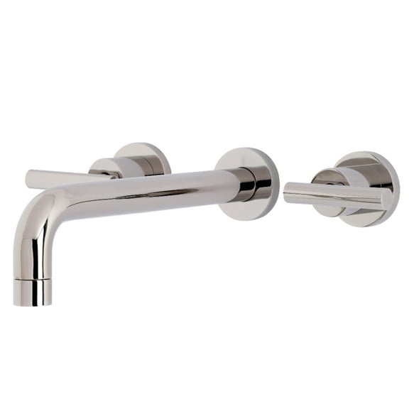 Kingston Brass KS8026CML Manhattan Two-Handle 3-Hole Wall Mount Roman Tub Faucet in Polished Nickel
