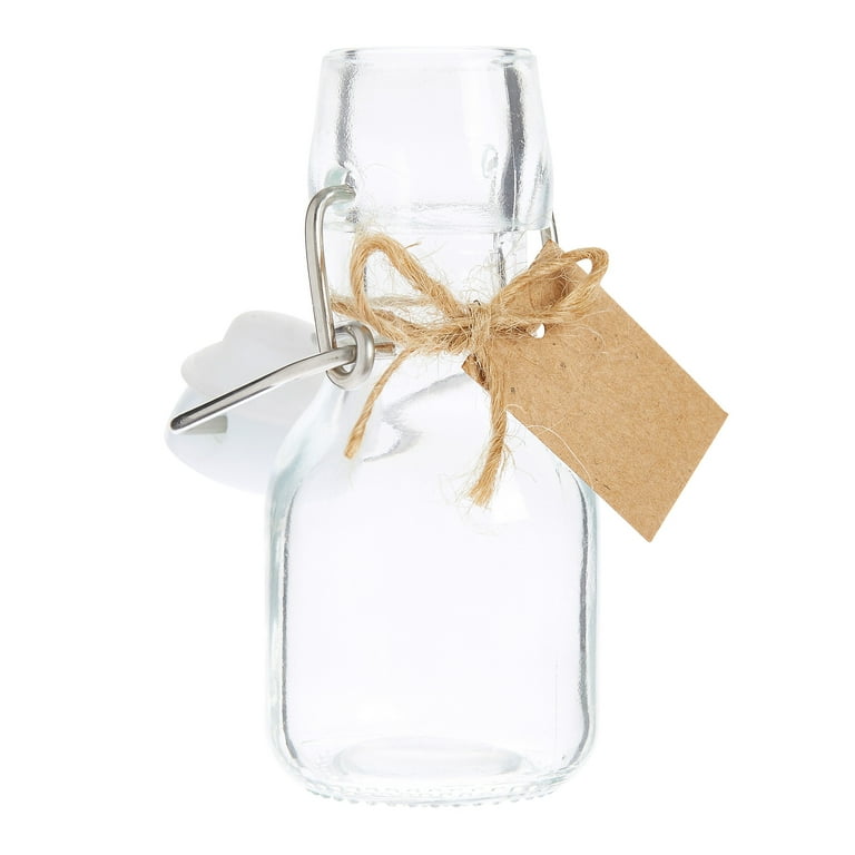 Queekay Mini Flip Top Glass Bottle with Stoppers Decorative Swing Top  Bottles Small Glass Bottles wi…See more Queekay Mini Flip Top Glass Bottle  with