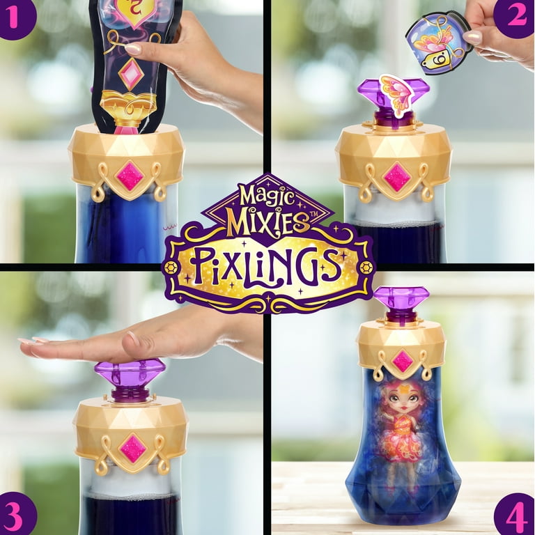 Magic Mixies Pixlings Flitta the Butterfly Pixling 6.5 inch Doll Inside a  Potion Bottle, Ages 5+
