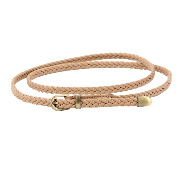 Women's Braided Pin Buckle Belt, Vintage Casual Thin Waist Rope Decorative Belt