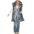 thumbnail image 1 of White Mark Women's Plus Size Metallic Long Puffer Vest, 1 of 6