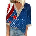 thumbnail image 2 of Aloohaidyvio 2024 USA Flag for Women Plus Size Shirts,Independence Day Tops for Women,4th of July Summer Patriotic Loose T-shirt, 2 of 5