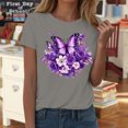thumbnail image 4 of Yopmin Butterfly Shirts for Women Floral Crewneck Casual Printed T Shirts Fashion Summer Clothes for Everyday Wear, 4 of 7
