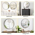 thumbnail image 4 of 30 Inch Black Circle Wall Mirror, Modern Round Metal Framed Mirror for Bathroom, Entryway, Living Room, Bedroom, Dining Room, Hallway, Decorative Home Décor, Easy Mount, 4 of 9