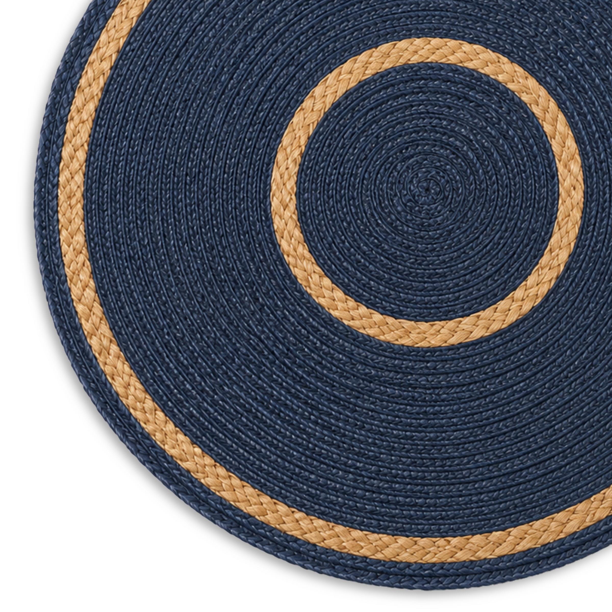 Dainty Home Set of 6 Placemats | Elegant and Durable | 15x15 in Round Woven Non-Slip Washable Place Mats | Tear-Resistant Heat | Resistant Placemats