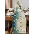 thumbnail image 4 of Boanket Yellow Blue Ombre Floral Table Runner - 60 Inch Long, Kitchen Dining Table Runner Dresser Scarves, Watercolor Flowers Retro Farmhouse Decor for Coffee Tables Wedding Party Banquet, 4 of 8