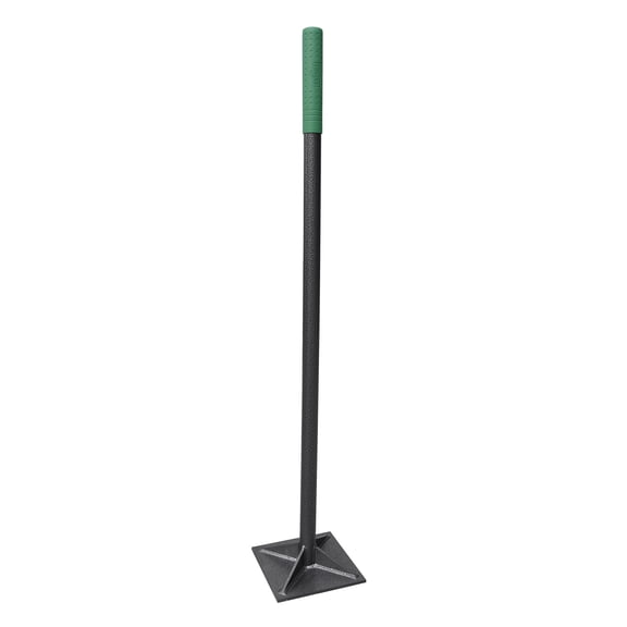 Expert Gardener Long Handled Steel, 8 in. x 8 in. Square Tamper with Comfort End Grip