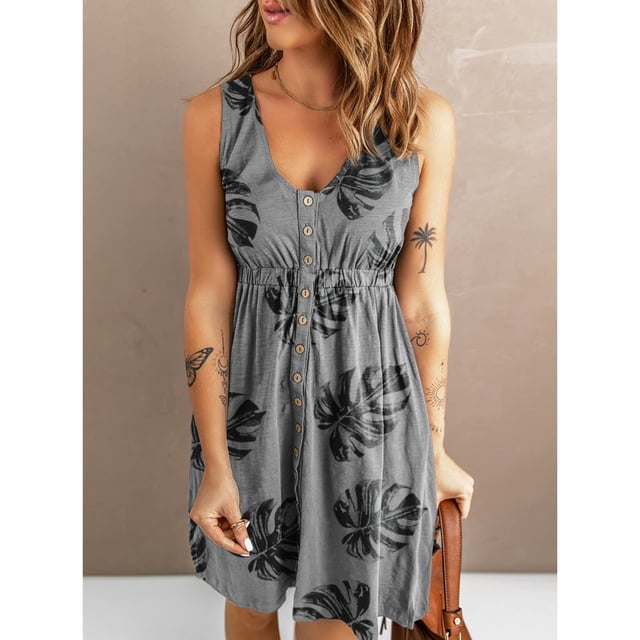 Vestido Corto Sin Mangas NikouMX Vestido Cuello en V Tamaño XS a XXL