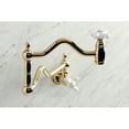 thumbnail image 3 of Kingston Brass KS2102PX Heritage Two-Handle 1-Hole Wall Mount Pot Filler Faucet in Polished Brass, 3 of 8